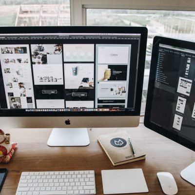 Illustration comparing an outdated website with a modern redesigned website